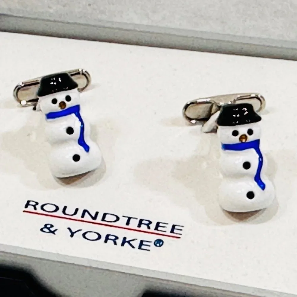 Roundtree & Yorke Snowmen Cufflinks - NIB